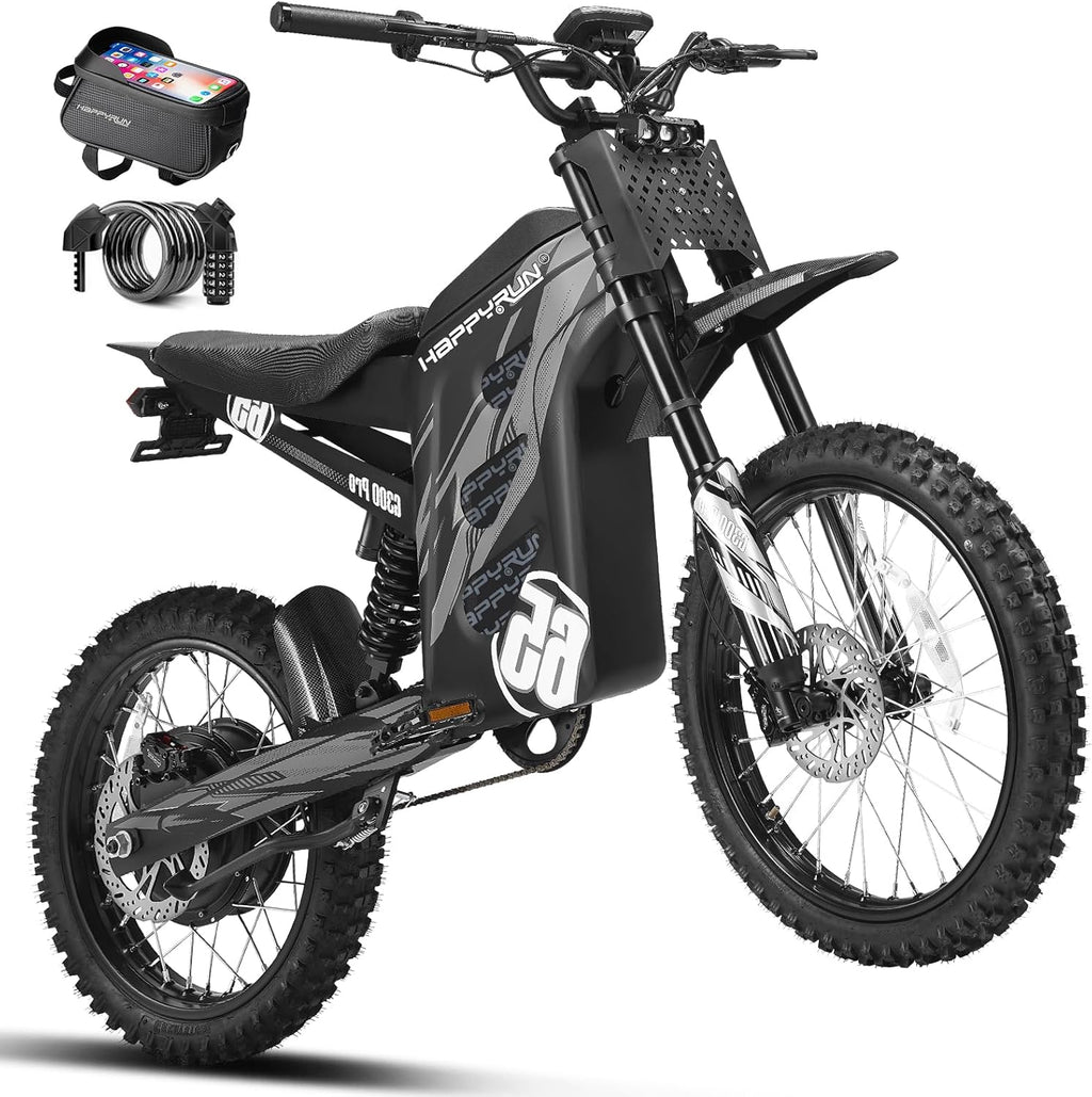 Electric Dirt Bike for Adults with Peak 6500W Motor, Up to 50 MPH, Long-Range Off-Road E-Bike, Hydraulic Brakes, 350 lb Load Capacity