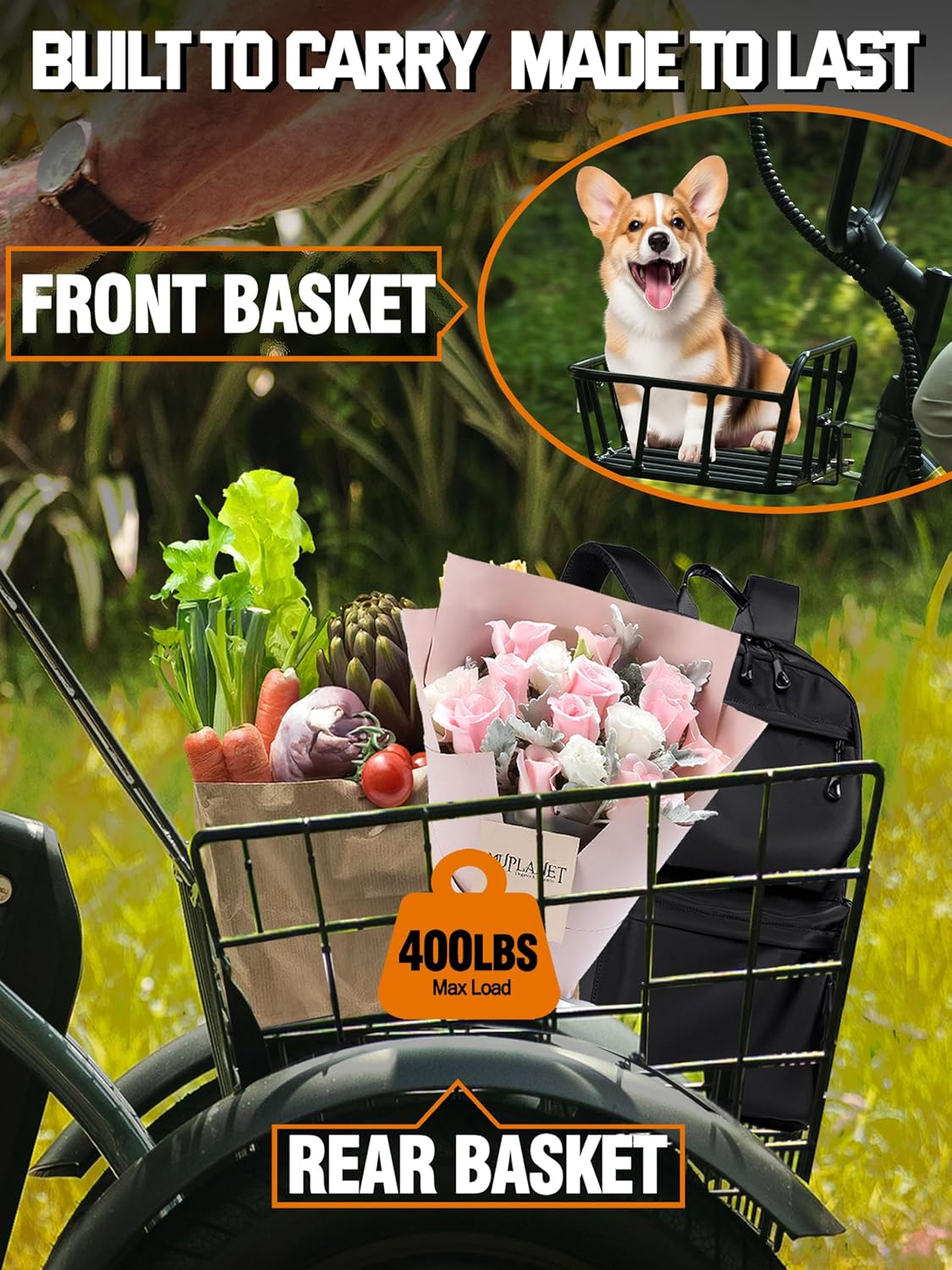 Adult Folding Electric Trike with Peak Motor, 18" Fat Tires, Step-Through 3-Wheel Electric Bicycle, Up to 18 MPH, Long-Range Electric Tricycle