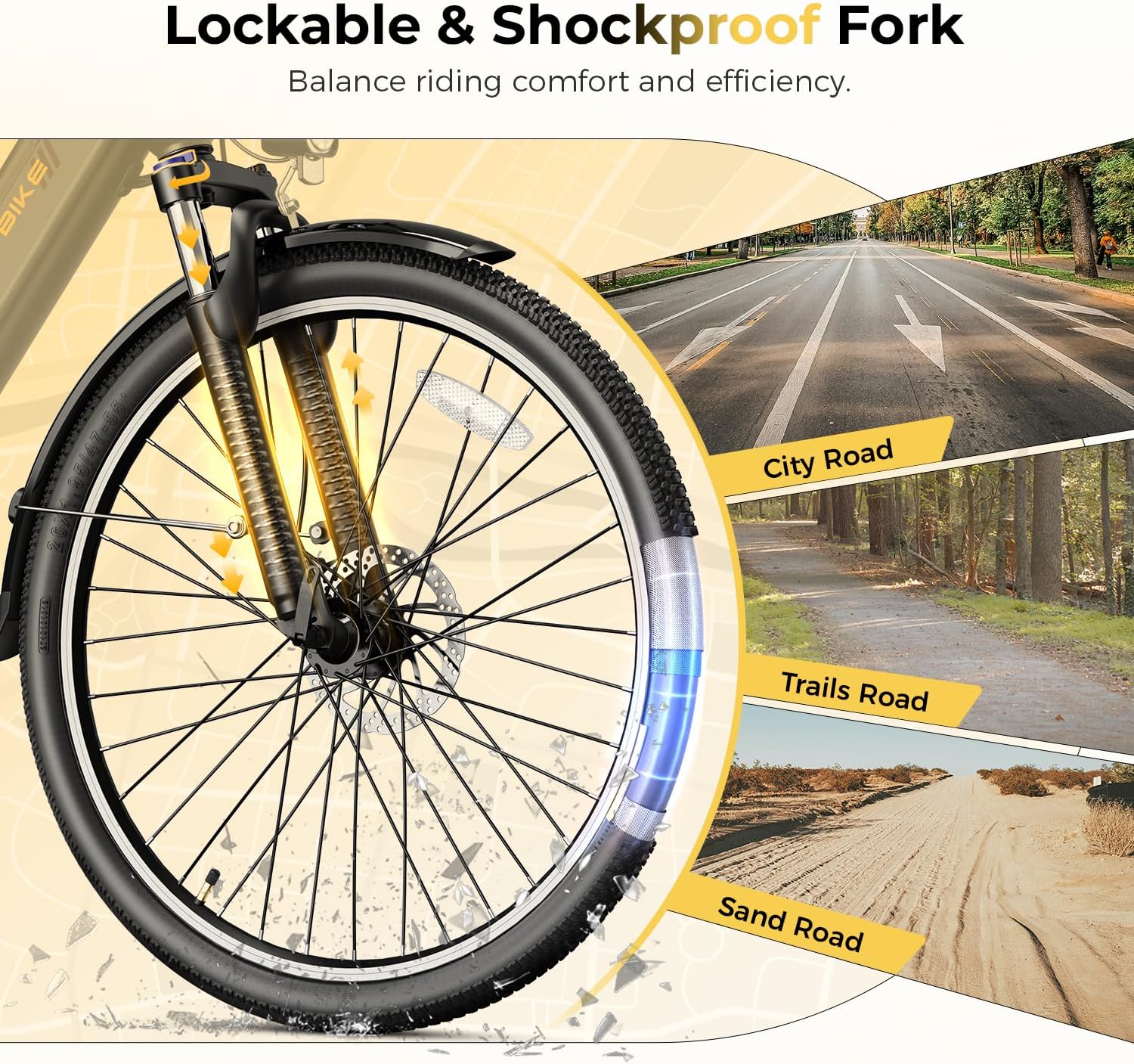 26" Electric Commuter Bike for Adults, Peak 1200W Motor, 7-Speed City E-Bike with Up to 50 Miles Range