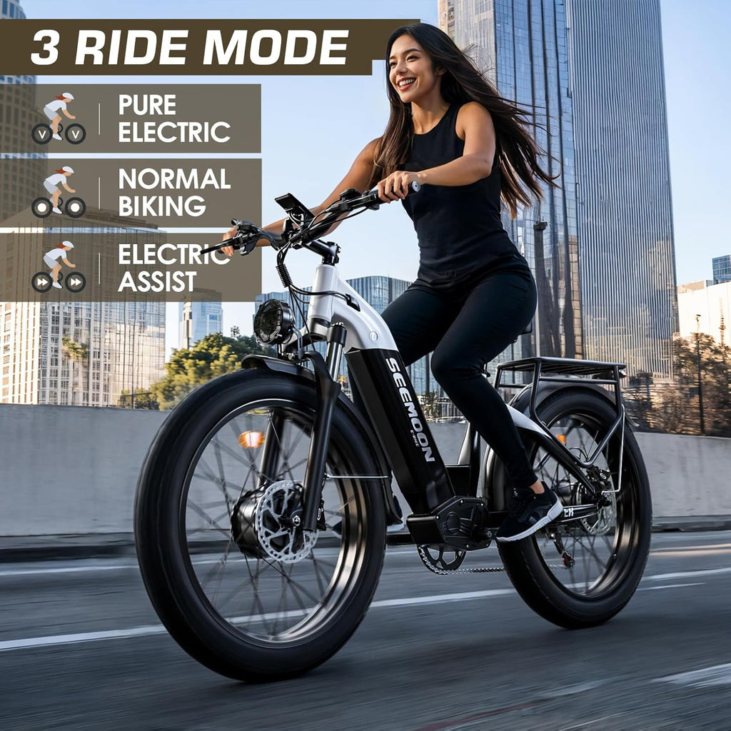 4000W Dual Motor Fat Tire Electric Bike for Adults – 52V 1040Wh Removable Battery, 38 MPH Step-Through E-Bike with Up to 105 Miles Range