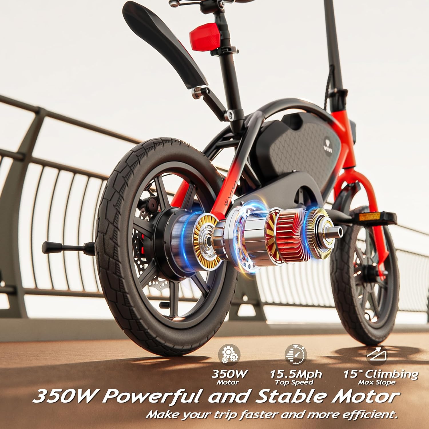 14" Folding Electric Bike for Adults & Teens with 500W Peak Motor, Cruise Control, Up to 20 MPH, 40 Miles Pedal-Assist Range & UL 2849 Certified