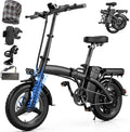 14" Foldable Electric Bike for Adults & Teens, Peak 550W Motor, Up to 25 MPH, Mini Commuter E-Bike with Up to 35 Miles Pedal-Assist Range