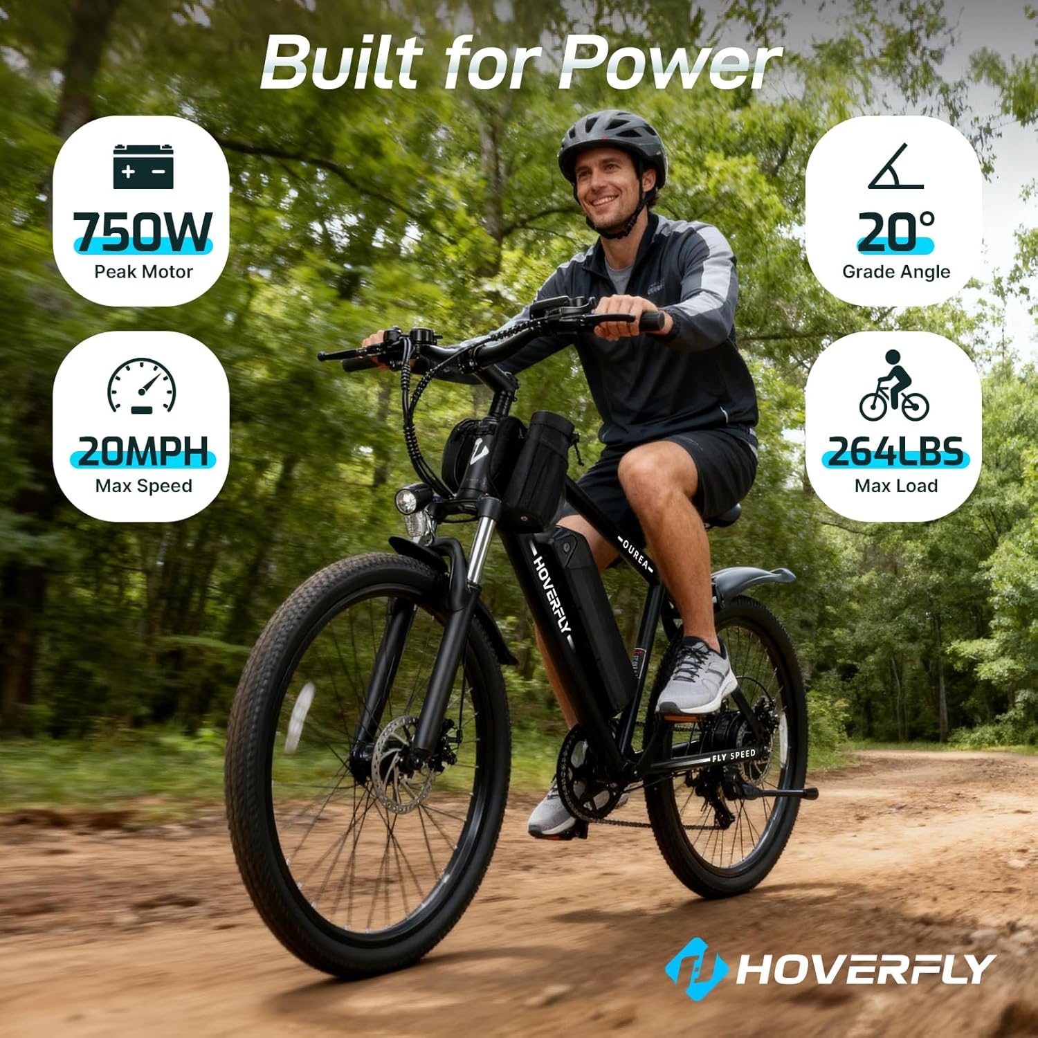 750W/500W Peak Electric Bike for Adults, 26"/16" E-Bike Options, Up to 15.5–20 MPH Speed, Removable Power Pack, UL 2849 Certified Commuter & Trail Bicycle