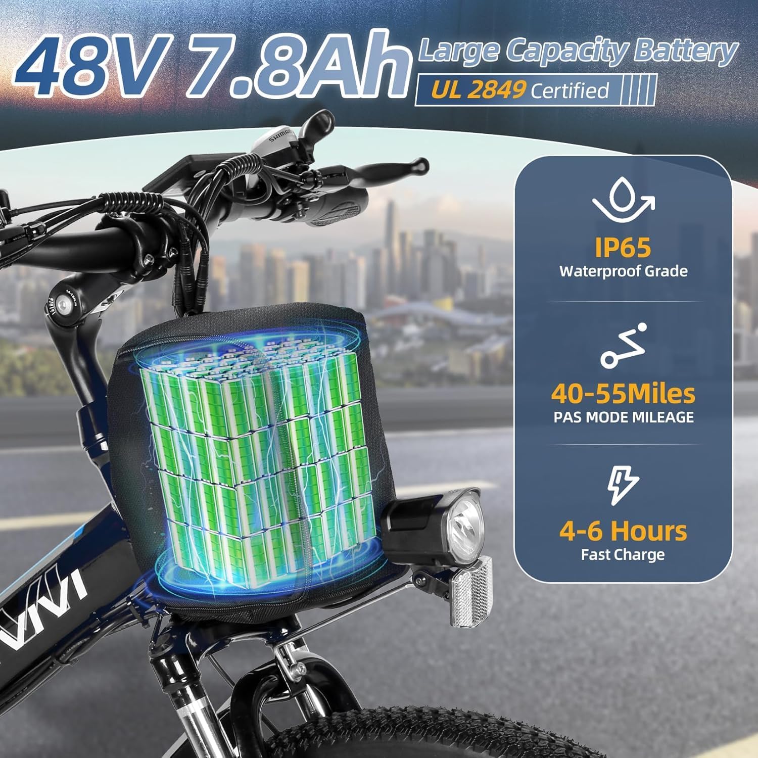 26" Folding Electric Mountain Bike for Adults, 500W Motor, Up to 50 Mile Range, 21-Speed Commuter E-Bike