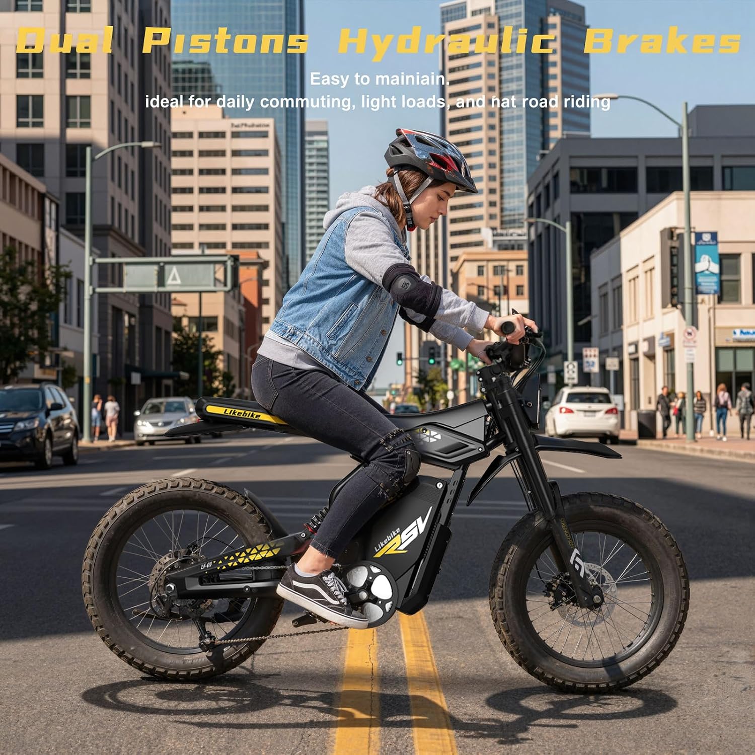 20" Fat Tire Electric Dirt Bike for Adults, 2000W–3000W Peak Motor, Full Suspension, All-Terrain Electric Mountain Bike with Pedals