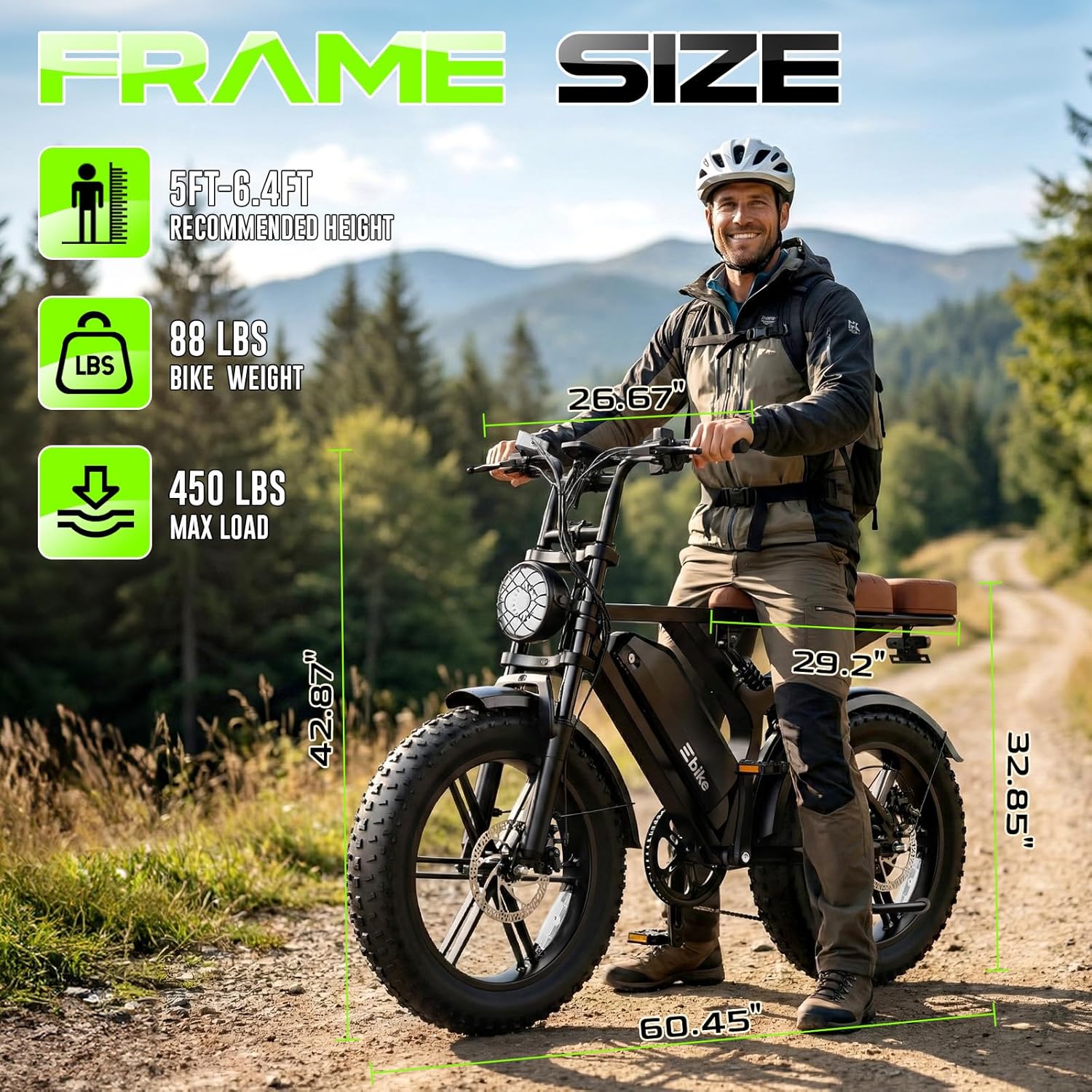 Retro Fat Tire Electric Bike for Adults – Full Suspension E-Bike with App Control, Long Range & All-Terrain Performance