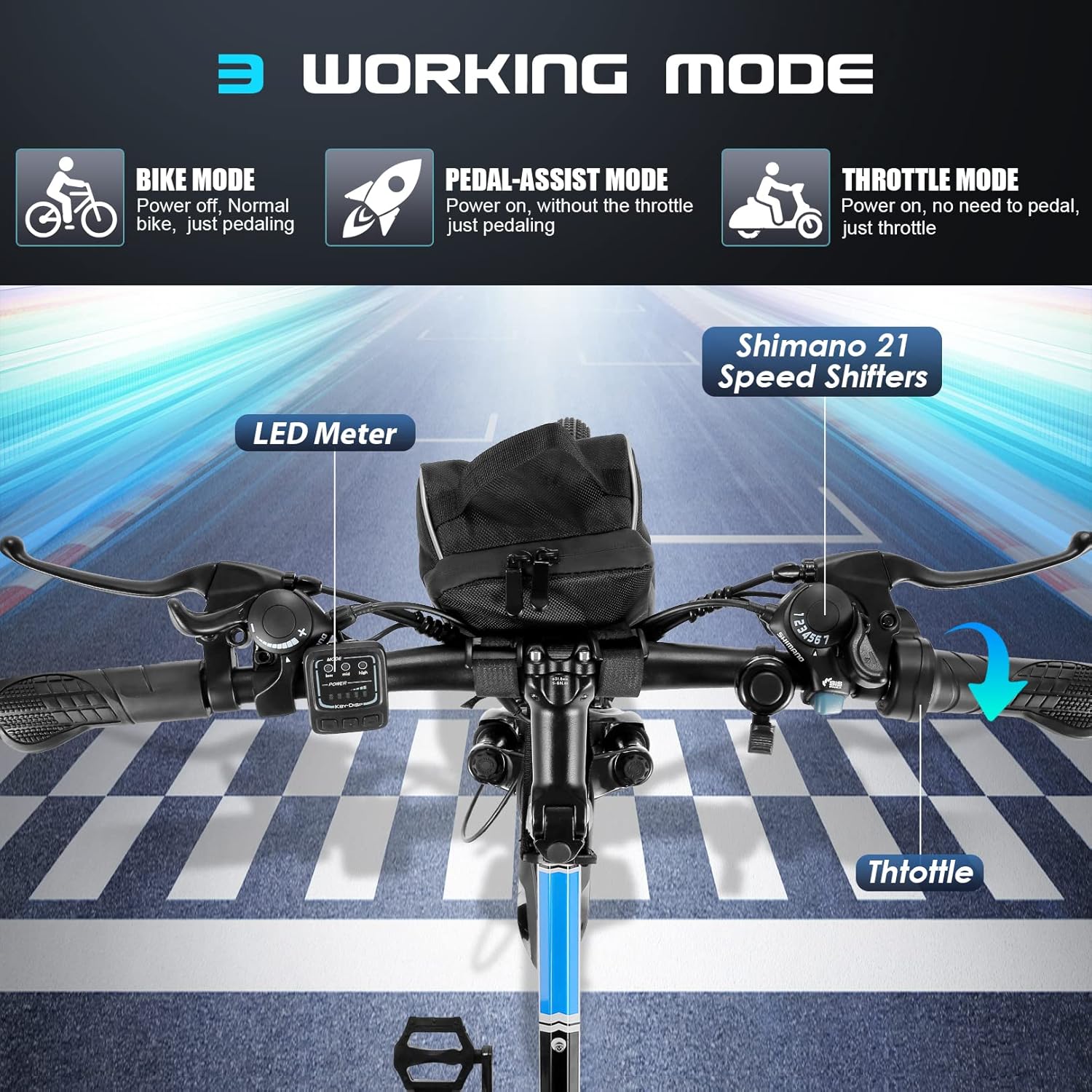 26" Folding Electric Mountain Bike for Adults, Peak 750W Motor, Up to 20 MPH, Dual Suspension Commuter E-Bike