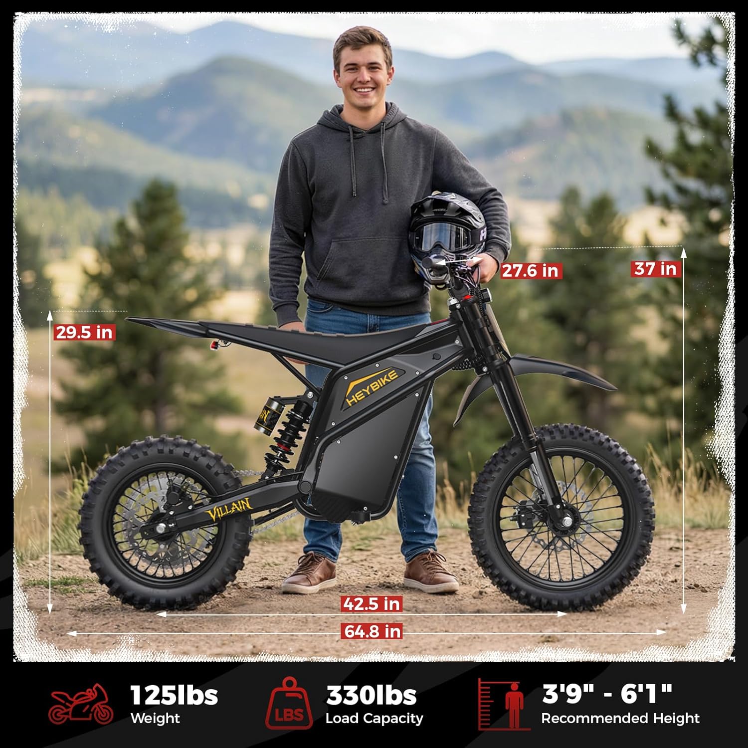 Electric Dirt Bike for Teens, Peak 4160W Motor, 14"/12" Fat Tire Off-Road Electric Motorcycle, Up to 45 MPH with Reverse Function