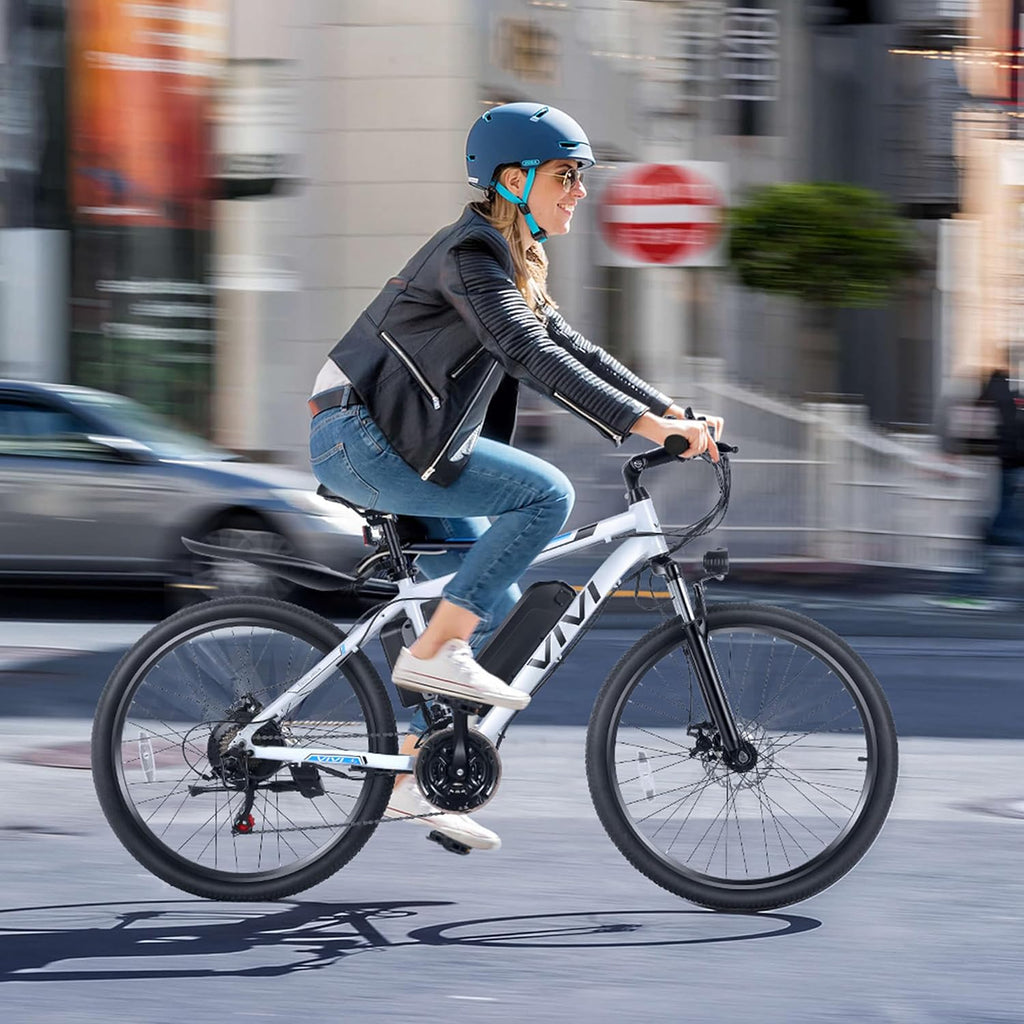 26" Electric Mountain Bike for Adults with 749W Peak Motor, 21-Speed Gear System, Up to 20 MPH, 50 Miles Pedal-Assist Range & UL 2849 Certified