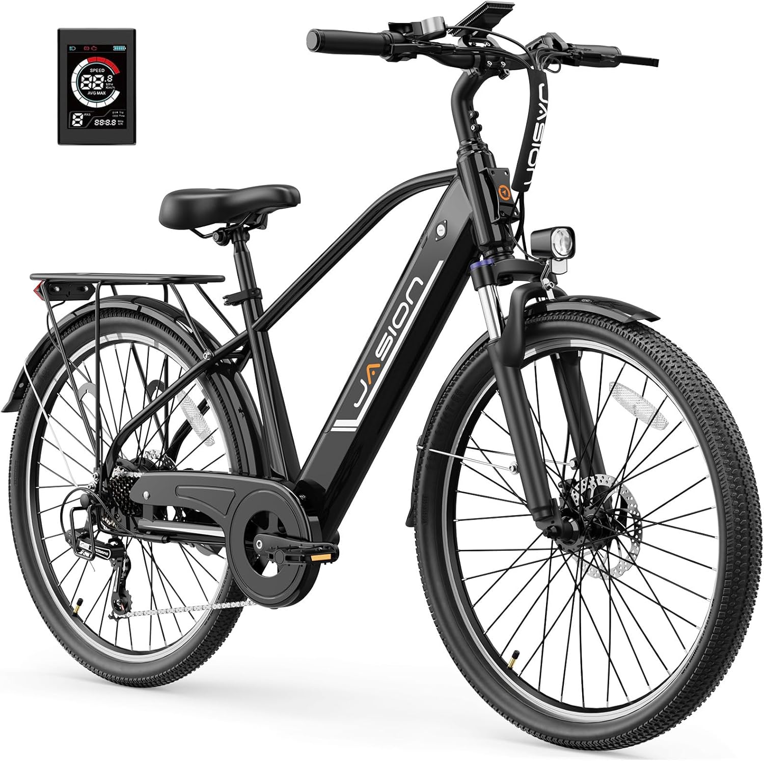 26" Electric Bike for Adults, 1200W Peak Motor, Up to 28 MPH, 40–62 Mile Range, Commuter E-Bike with Removable Power Pack