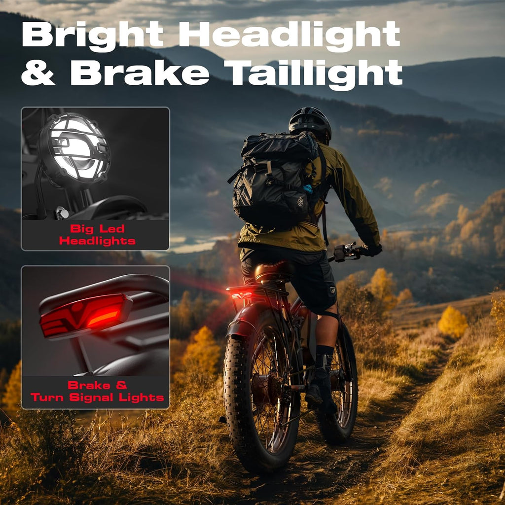 4000W Dual Motor Electric Bike for Adults, 24" Fat Tire E-Bike with Up to 110 Miles Range, Full Suspension, Hydraulic Disc Brakes & All-Terrain Off-Road Performance
