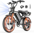 1500W Peak Electric Bike for Adults, Full Suspension Fat Tire E-Bike, Up to 31 MPH Speed, 25–70 Miles Range, Removable Power Pack, LED Headlight & All-Terrain Tires