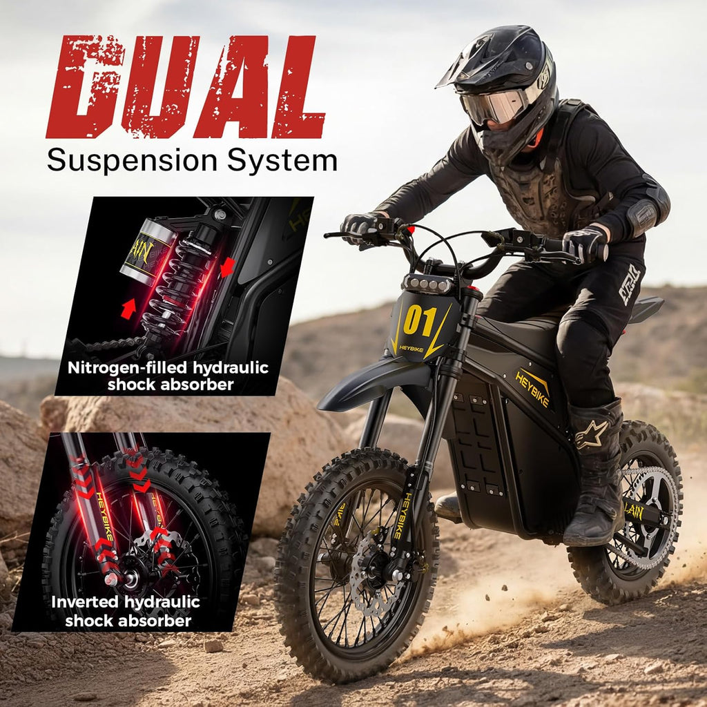 Electric Dirt Bike for Teens, Peak 4160W Motor, 14"/12" Fat Tire Off-Road Electric Motorcycle, Up to 45 MPH with Reverse Function