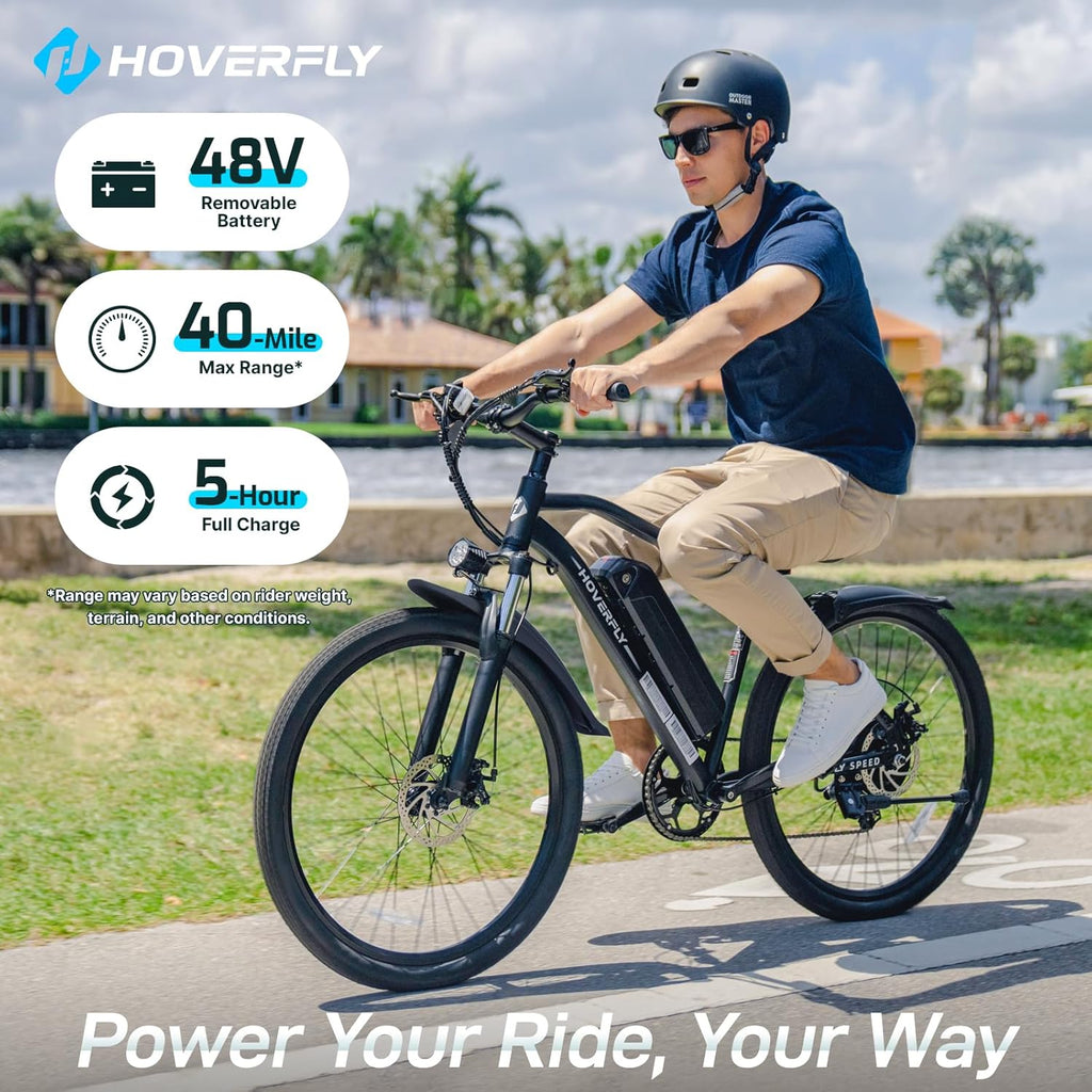 750W/500W Peak Electric Bike for Adults, 26"/16" E-Bike Options, Up to 15.5–20 MPH Speed, Removable Power Pack, UL 2849 Certified Commuter & Trail Bicycle