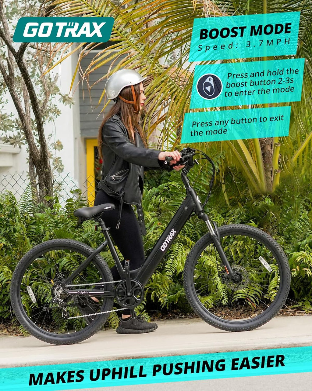 26" Step-Through Electric Bike for Adults – City Commuter E-Bike with Pedal Assist, Front Suspension & 7-Speed Gear System