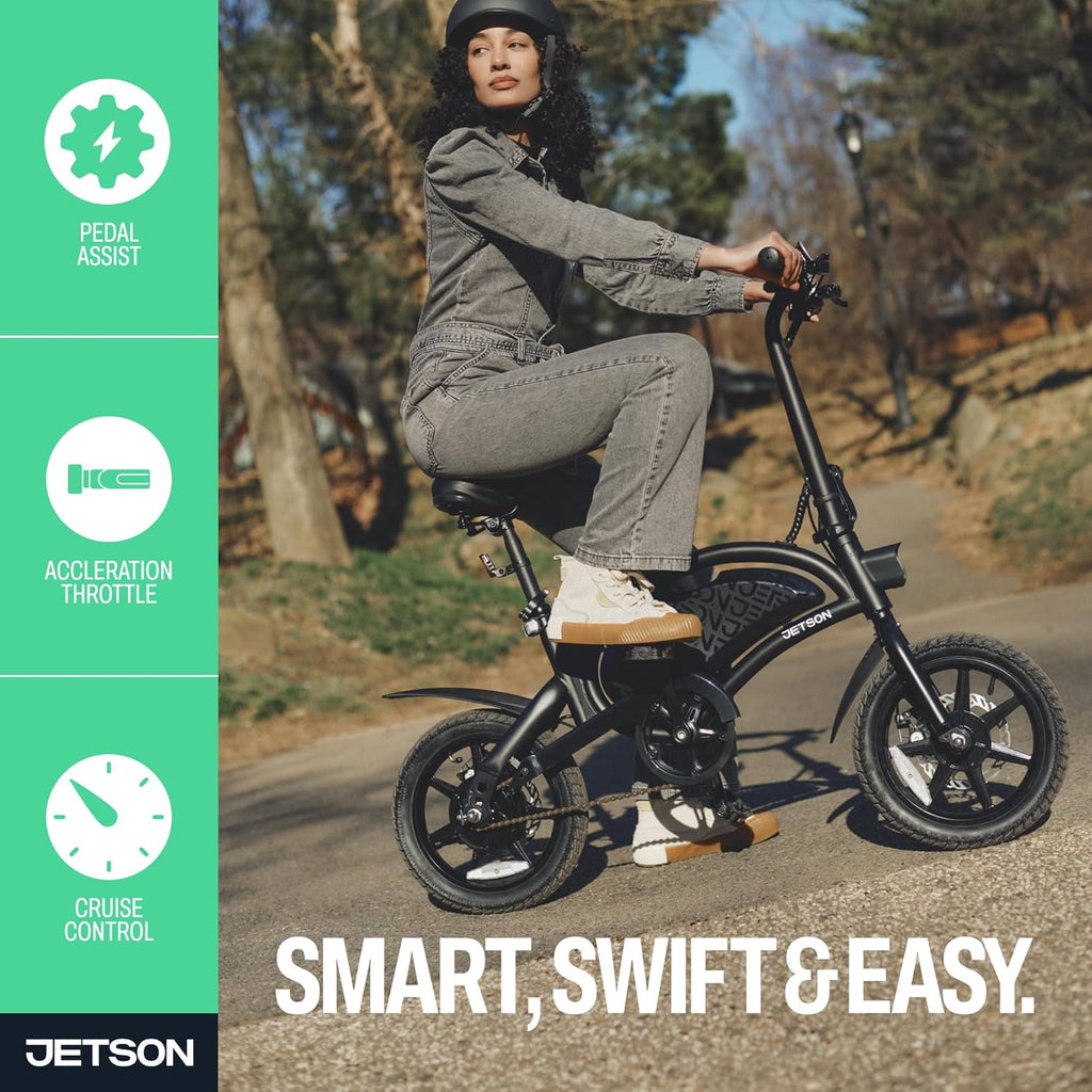 Foldable Mini Electric Bike for Adults & Teens, Up to 15.5 MPH, Compact E-Bike with Carry Handle, Cruise Control & Up to 15 Miles Range