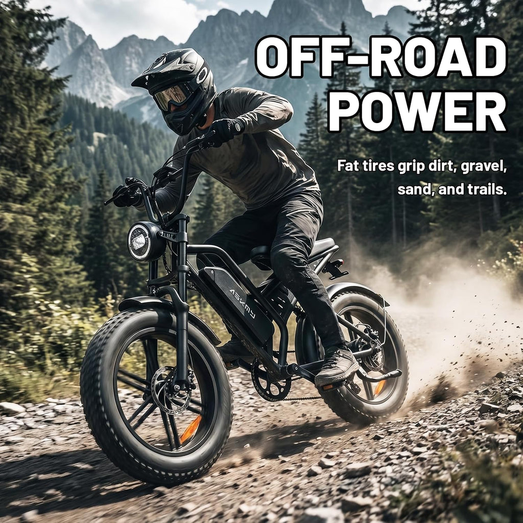 26" Fat Tire Electric Mountain Bike for Adults, 1500W Peak Motor, All-Terrain Commuter E-Bike for Road, Snow & Beach
