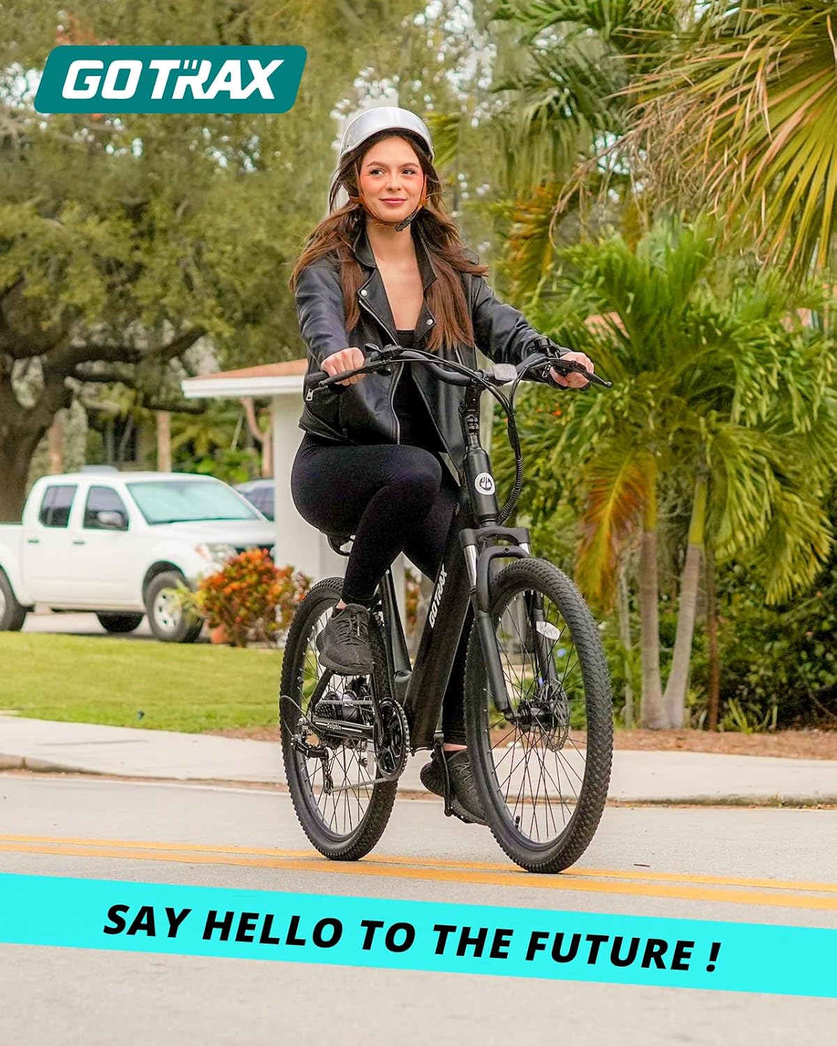 26" Step-Through Electric Bike for Adults – City Commuter E-Bike with Pedal Assist, Front Suspension & 7-Speed Gear System