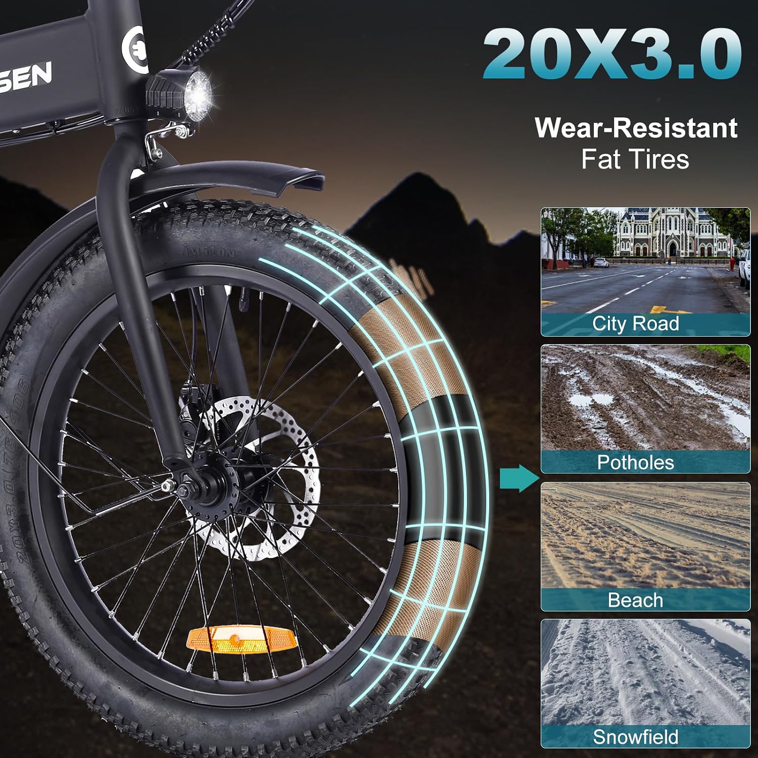 14" Mini Foldable Electric Bike for Adults – 700W Peak Motor, Removable 48V E-Bike for Commuting