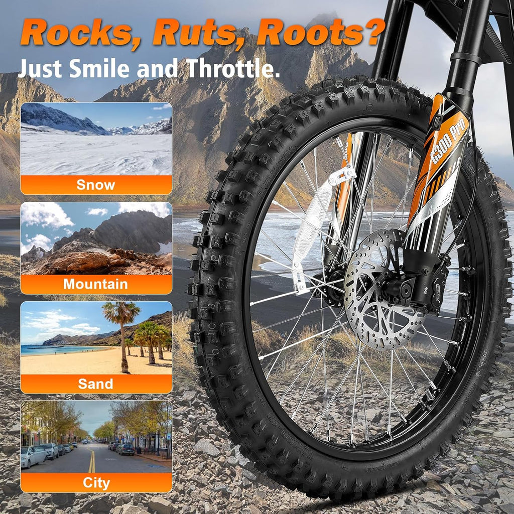 Electric Dirt Bike for Adults – High-Performance Off-Road E-Bike with Long Range, Hydraulic Brakes & Heavy-Duty Frame