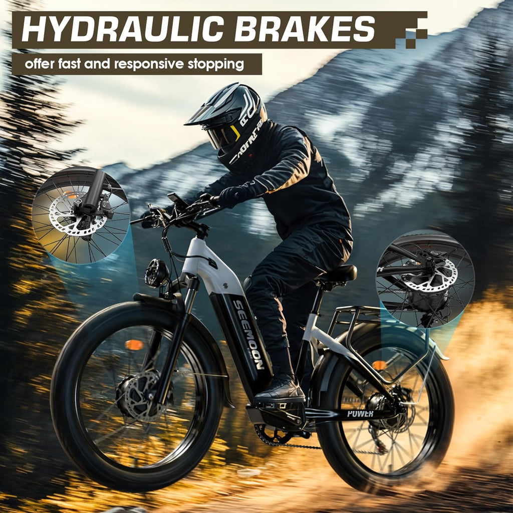 4000W Dual Motor Fat Tire Electric Bike for Adults – 52V 1040Wh Removable Battery, 38 MPH Step-Through E-Bike with Up to 105 Miles Range